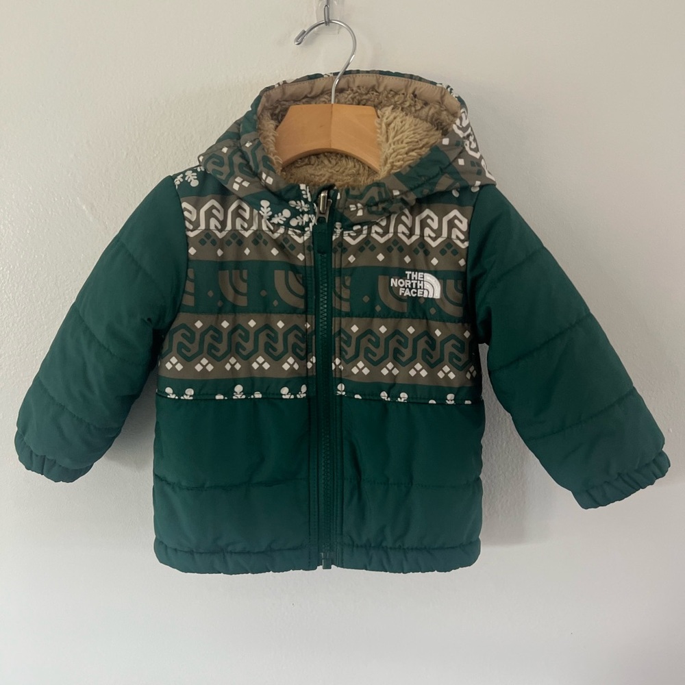 The North Face Reversible Mount Chimbo Hooded Jacket Green‎ Fairisle Print